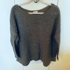 Tobi Chunky Oversized Knit Sweater Distressed Muted Green/Gray About Size Medium